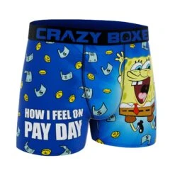 CRAZYBOXER Spongebob Pay Day Be Like Men's Boxer Briefs -Crazyboxer Sales Store CBSPB0103PAYD 3