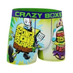 CRAZYBOXER Spongebob Tasty Patty Men's Boxer Briefs -Crazyboxer Sales Store CBSPB0103TYPO 3