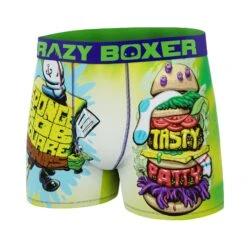 CRAZYBOXER Spongebob Tasty Patty Men's Boxer Briefs -Crazyboxer Sales Store CBSPB0103TYPO 4