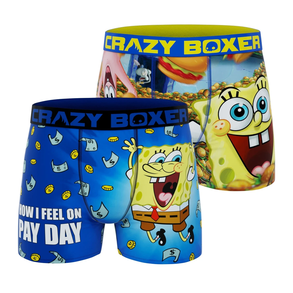 CRAZYBOXER SpongeBob PayDay Men's Boxer Briefs (Pack 2) 3 CRAZYBOXER SpongeBob PayDay Men's Boxer Briefs (Pack 2)