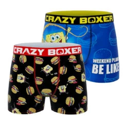 Men's Spongebob 2-Pack Ride & Food Boxer Briefs