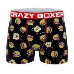 Men's Spongebob 2-Pack Ride & Food Boxer Briefs -Crazyboxer Sales Store CBSPB0103X2B2 6