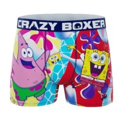 CRAZYBOXER Spongebob Seahorse Crazy Men's Boxer Briefs (2 Pack) -Crazyboxer Sales Store CBSPB0103X2C3 4