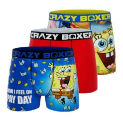 CRAZYBOXER SpongeBob PayDay Men's Boxer Briefs (Pack 3)