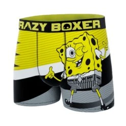 CRAZYBOXER Spongebob Dress Code Men's Boxer Briefs (Creative Packaging) -Crazyboxer Sales Store CBSPB0103YELON 4