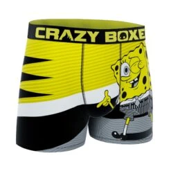CRAZYBOXER SpongeBob Yellow Men's Boxer Briefs -Crazyboxer Sales Store CBSPB0103YELO 3