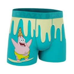CRAZYBOXER SpongeBob Nice Ice Cream Men's Boxer Briefs (Creative Packaging) -Crazyboxer Sales Store CBSPB0104BLUEN 4