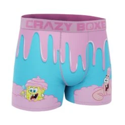 CRAZYBOXER SpongeBob Pinky Ice Cream Men's Boxer Briefs (Creative Packaging) -Crazyboxer Sales Store CBSPB0104PINKN 3