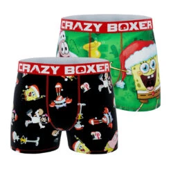 CRAZYBOXER Spongebob XMAS Men's Boxer Briefs (2 Pack)