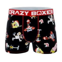 CRAZYBOXER SpongeBob Patrick & Group Men's Boxer Briefs (3 Pack) -Crazyboxer Sales Store CBSPB0104X3A2 5