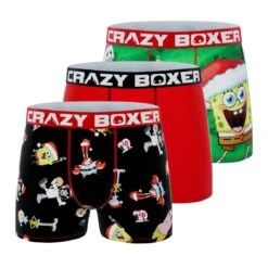 CRAZYBOXER SpongeBob Patrick & Group Men's Boxer Briefs (3 Pack)