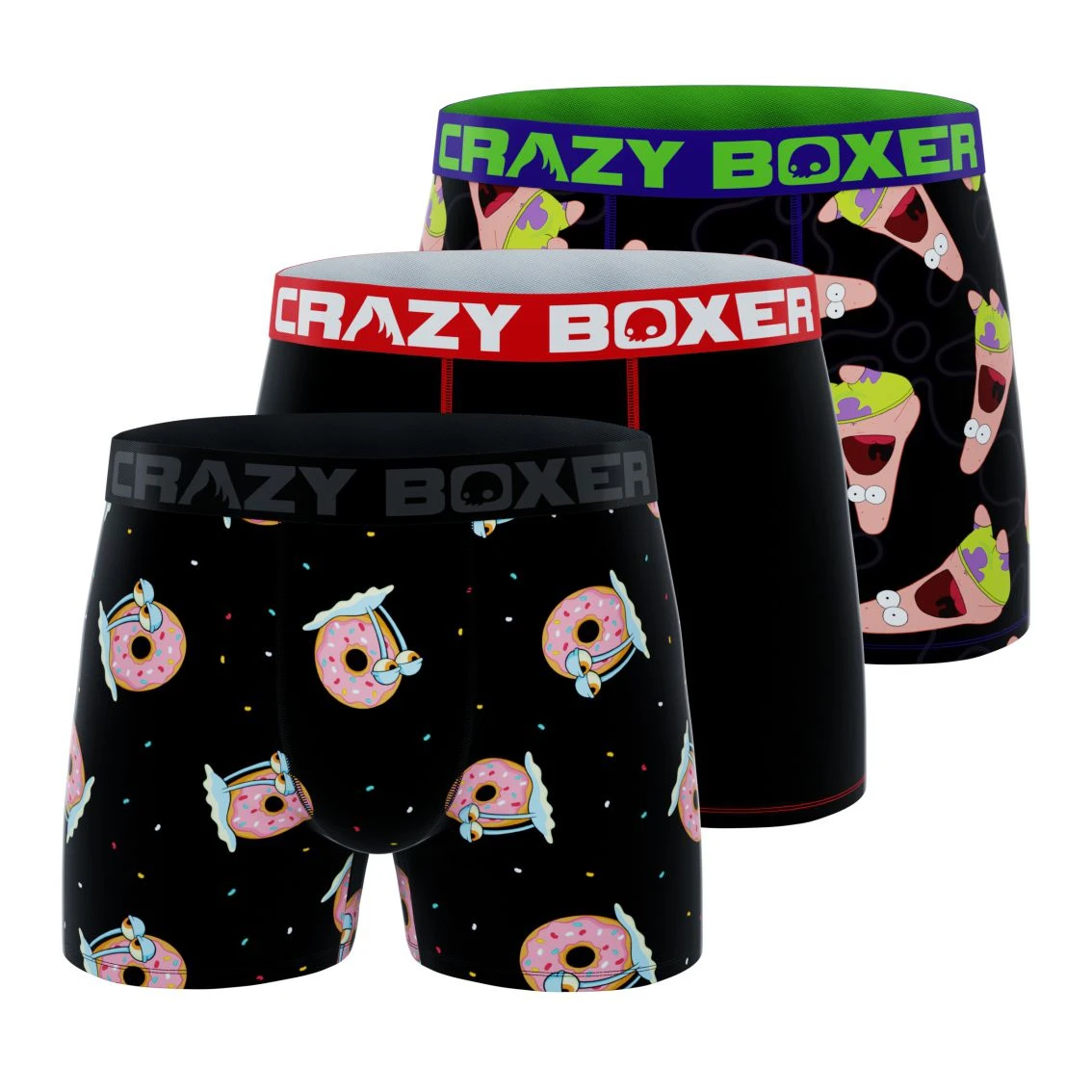 CRAZYBOXER SpongeBob Patrick-Gary Men's Boxer Briefs (Pack 3) 3 CRAZYBOXER SpongeBob Patrick-Gary Men's Boxer Briefs (Pack 3)
