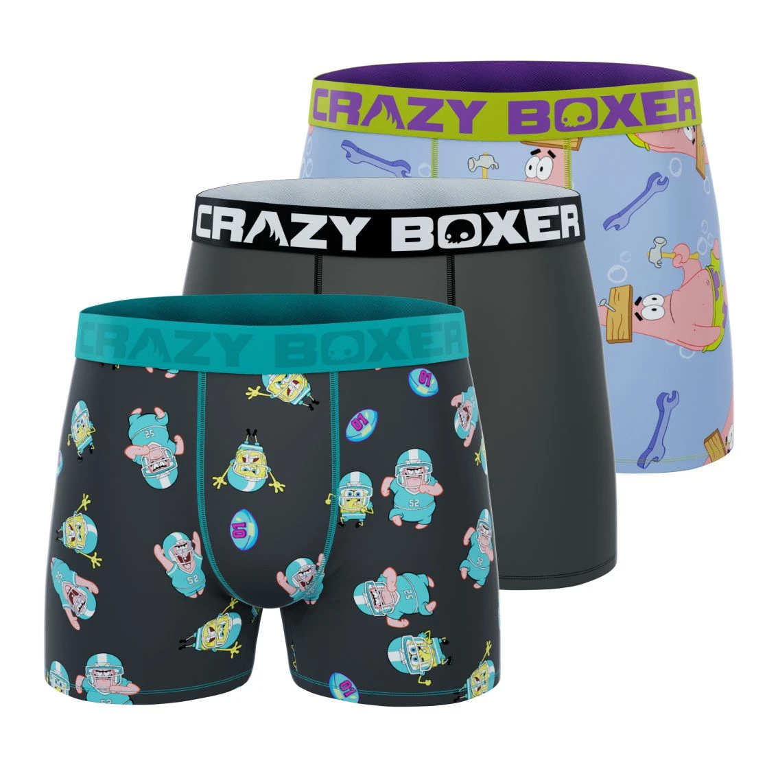 CRAZYBOXER SpongeBob Men's Boxer Briefs (Pack 3) 3 CRAZYBOXER SpongeBob Men's Boxer Briefs (Pack 3)