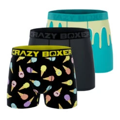 CRAZYBOXER Spongebob Patrick IceCream Sponge Bob Men's Boxer Briefs (3 Pack)
