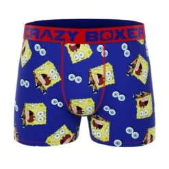 CRAZYBOXER Spongebob Krusty Krab Pizza + Shocked Men's Boxer Briefs (3 Pack) -Crazyboxer Sales Store CBSPB0104X3B2 8
