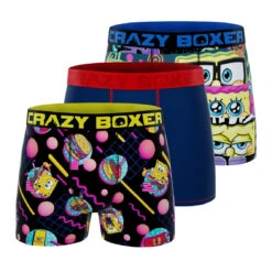 CRAZYBOXER Spongebob HEAT + EPON Men's Boxer Briefs (3 Pack)