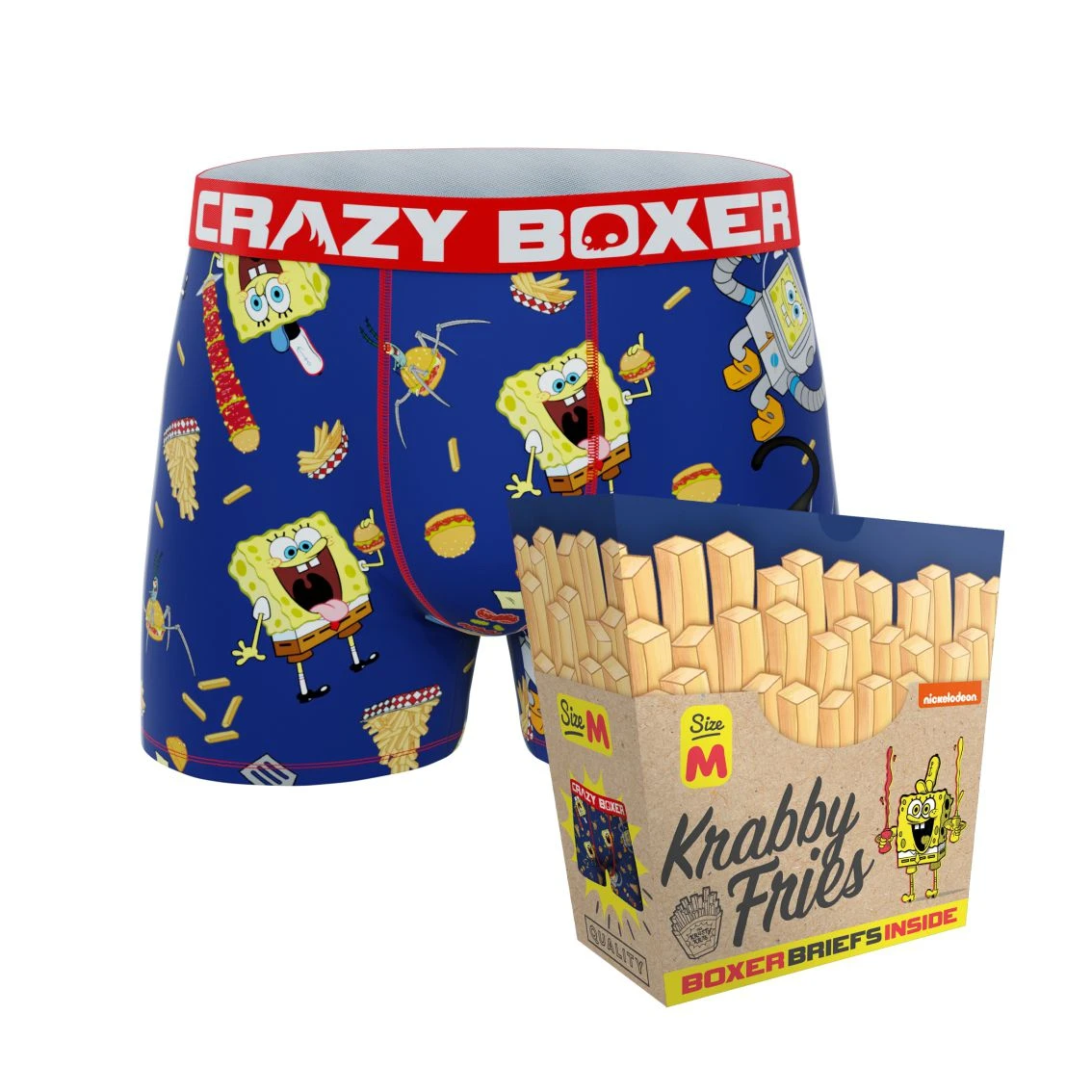 CRAZYBOXER Spongebob Fries Box Men's Boxer Briefs (Creative Packaging) 3 CRAZYBOXER Spongebob Fries Box Men's Boxer Briefs (Creative Packaging)