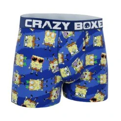 CRAZYBOXER Spongebob Glasses Men's Boxer Briefs -Crazyboxer Sales Store CBSPB0105CHAR 3