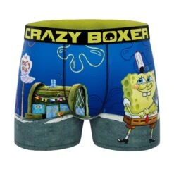 CRAZYBOXER Spongebob Krusty Krab Men's Boxer Briefs (Creative Packaging) -Crazyboxer Sales Store CBSPB0105RESTN 1