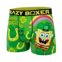 CRAZYBOXER Men's Spongebob Squarepants St Patrick Soft Boxer Briefs (Creative Packaging) 11 CRAZYBOXER Men's Spongebob Squarepants St Patrick Soft Boxer Briefs (Creative Packaging) -Crazyboxer Sales Store CBSPB0105STP2N 4