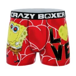 CRAZYBOXER Spongebob Squarepants Valentine's Men's Soft Boxer Briefs (Creative Packaging) -Crazyboxer Sales Store CBSPB0105VAL2N 1