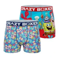 CRAZYBOXER Spongebob Friends Men's Boxer Briefs (2-Pack)