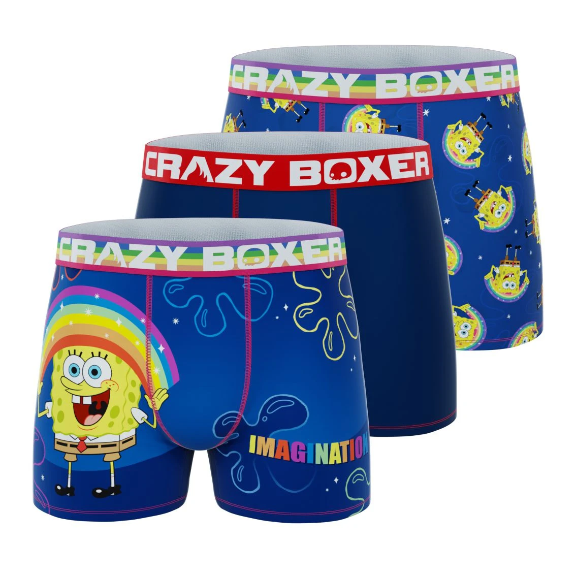 CRAZYBOXER Spongebob Fun Men's Boxer Briefs (3 Pack) 3 CRAZYBOXER Spongebob Fun Men's Boxer Briefs (3 Pack)