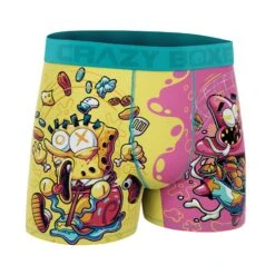 CRAZYBOXER SpongeBob Patrick & Burgers Men's Boxer Briefs -Crazyboxer Sales Store CBSPB01DUET 3