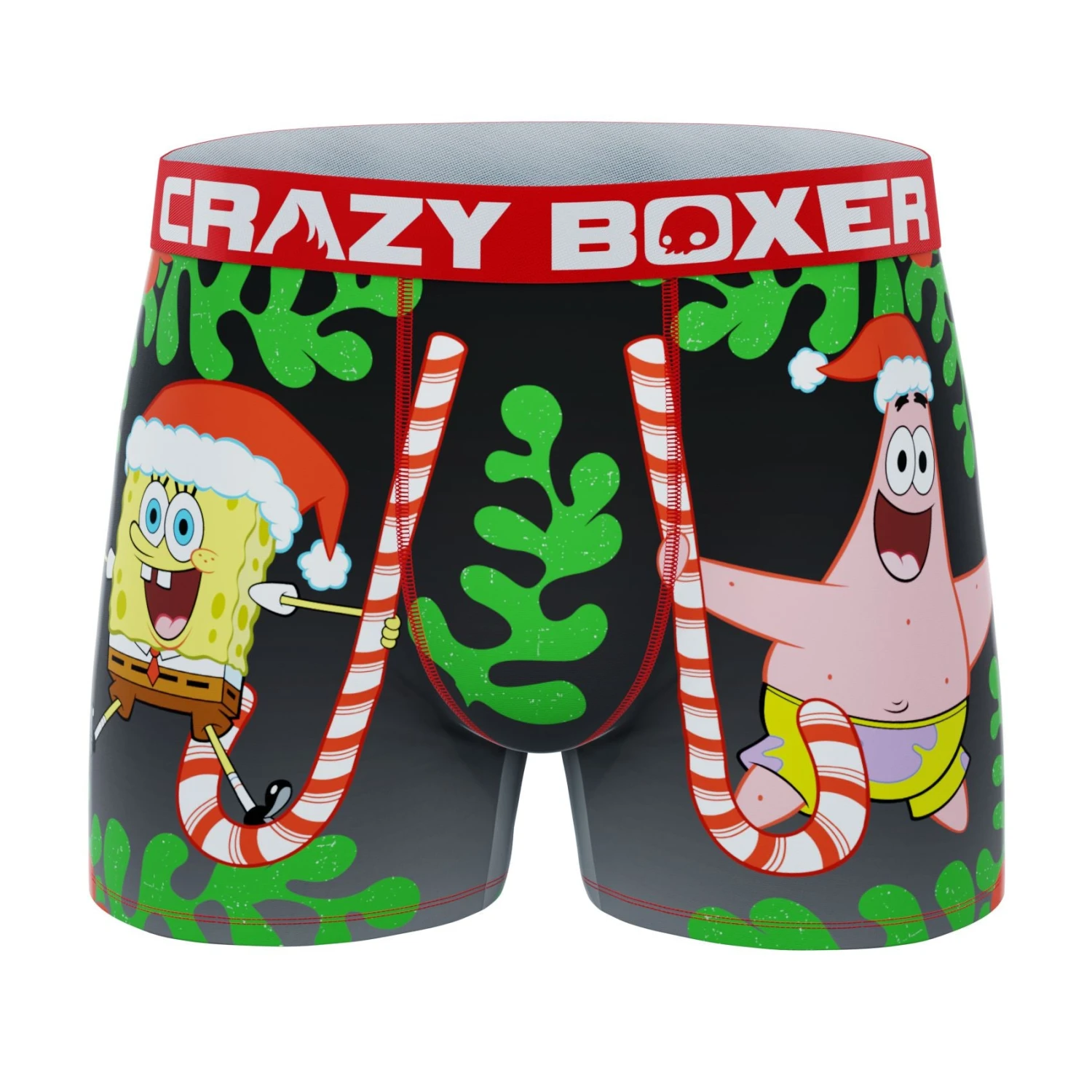 CRAZYBOXER SpongeBob Candy Canes Men's Boxer Briefs 3 CRAZYBOXER SpongeBob Candy Canes Men's Boxer Briefs