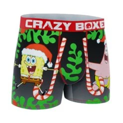 CRAZYBOXER SpongeBob Candy Canes Men's Boxer Briefs 8 CRAZYBOXER SpongeBob Candy Canes Men's Boxer Briefs -Crazyboxer Sales Store CBSPB01JUMP 3