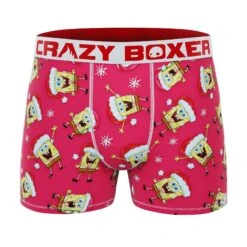 CRAZYBOXER Spongebob Happy Holidays Men's Boxer Briefs (2 Pack) -Crazyboxer Sales Store CBSPB01X2A1 6