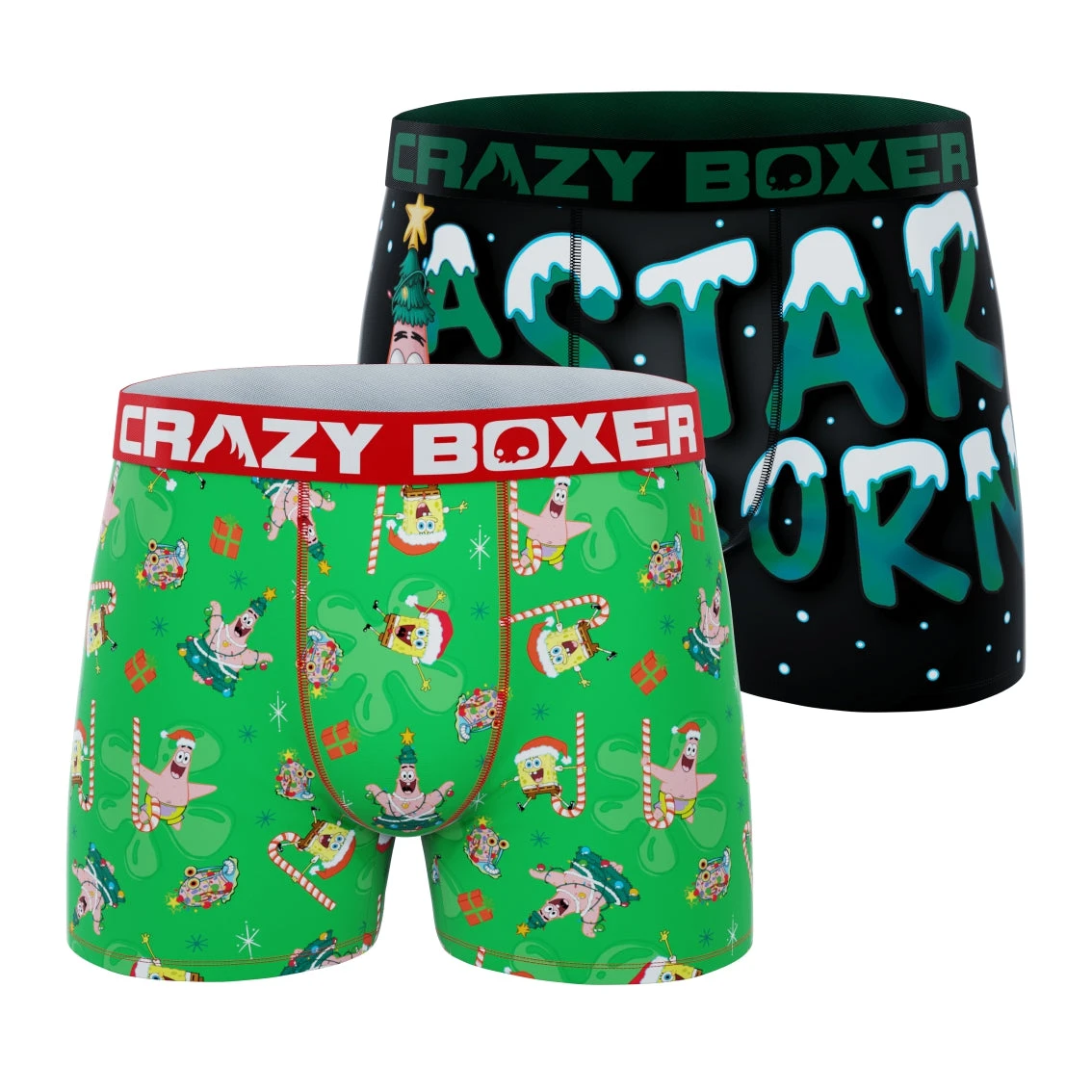 CRAZYBOXER Spongebob Holidays Men's Boxer Briefs (2 Pack) 3 CRAZYBOXER Spongebob Holidays Men's Boxer Briefs (2 Pack)