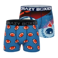 CRAZYBOXER Sport Football Men's Boxer Briefs (2 Pack)