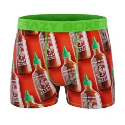 CRAZYBOXER Sriracha Take Away Box Men's Boxer Briefs (Creative Packaging) -Crazyboxer Sales Store CBSRI0102BOTLN 1