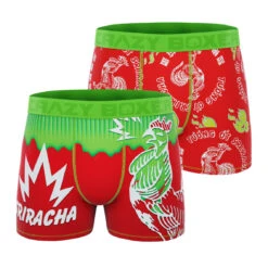 CRAZYBOXER Sriracha Rooster Men's Boxer Briefs (2 Pack)