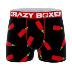 CRAZYBOXER Sriracha Bottles Men's Boxer Briefs (2 Pack) -Crazyboxer Sales Store CBSRI0103X2C2 6