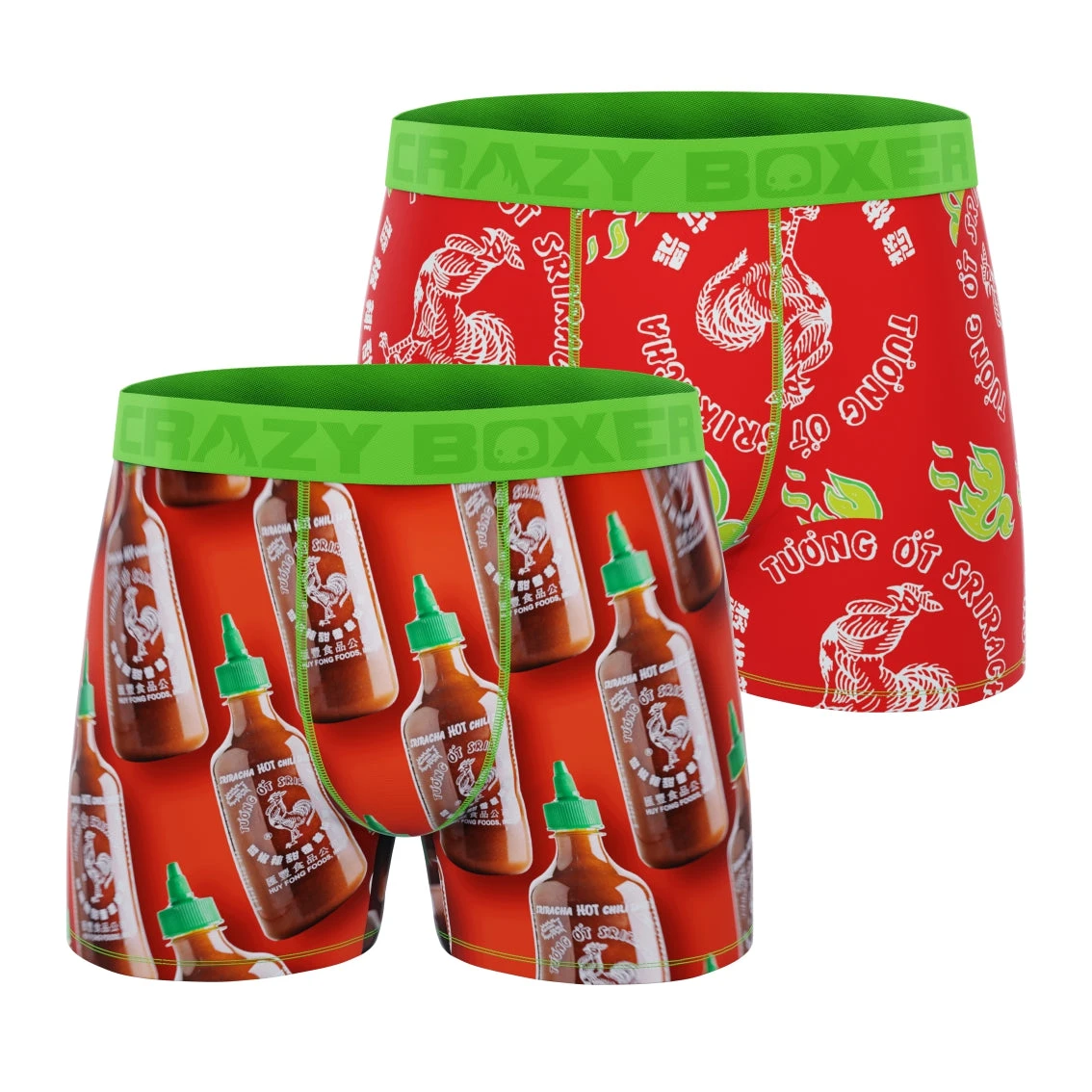 CRAZYBOXER Sriracha Powerfull + Rooster Sauce Men's Boxer Briefs (2 Pack) 3 CRAZYBOXER Sriracha Powerfull + Rooster Sauce Men's Boxer Briefs (2 Pack)