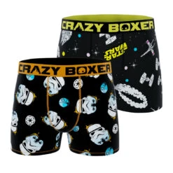 CRAZYBOXER Star Wars Spaceships Men's Boxer Briefs (2 Pack)
