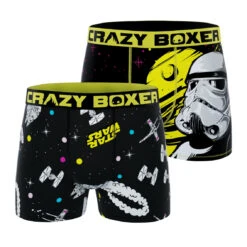 CRAZYBOXER Star Wars Stromtroopers Space Ships Men's Boxer Briefs (2 Pack)