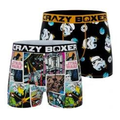 CRAZYBOXER Star Wars Stromtroopers Comic Men's Boxer Briefs (2 Pack)