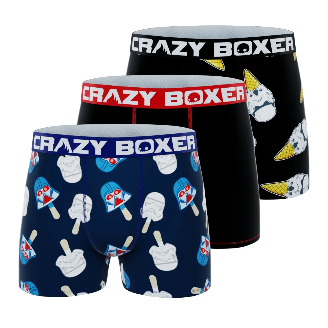 CRAZYBOXER Star Wars Ice Cream Men's Boxer Briefs (3 Pack) 3 CRAZYBOXER Star Wars Ice Cream Men's Boxer Briefs (3 Pack)