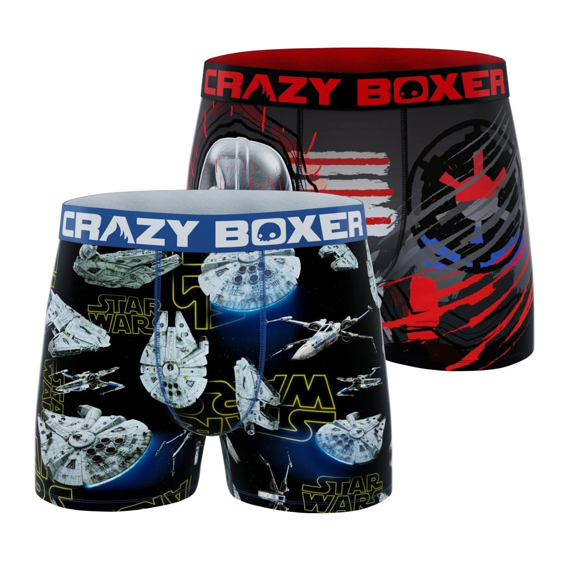 CRAZYBOXER Star Wars Darth Vader Millenium Falcon Men's Boxer Briefs (2 Pack) 3 CRAZYBOXER Star Wars Darth Vader Millenium Falcon Men's Boxer Briefs (2 Pack)