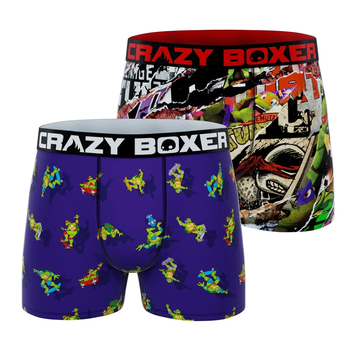 CRAZYBOXER Ninja Turtles Skateboard & Medley Men's Boxer Briefs (2 Pack) 3 CRAZYBOXER Ninja Turtles Skateboard & Medley Men's Boxer Briefs (2 Pack)