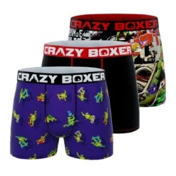 CRAZYBOXER Ninja Turtles Skateboard & Medley Men's Boxer Briefs (3 Pack)