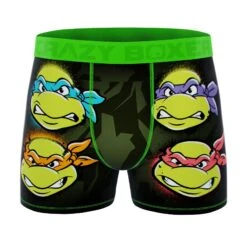 CRAZYBOXER Ninja Turtles Cowabunga Men's Boxer Briefs (3 Pack) -Crazyboxer Sales Store CBTMN0103X3C1 1