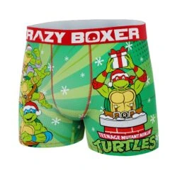 CRAZYBOXER Ninja Turtles Santa Turtles Men's Boxer Briefs -Crazyboxer Sales Store CBTMN01NOEL 4