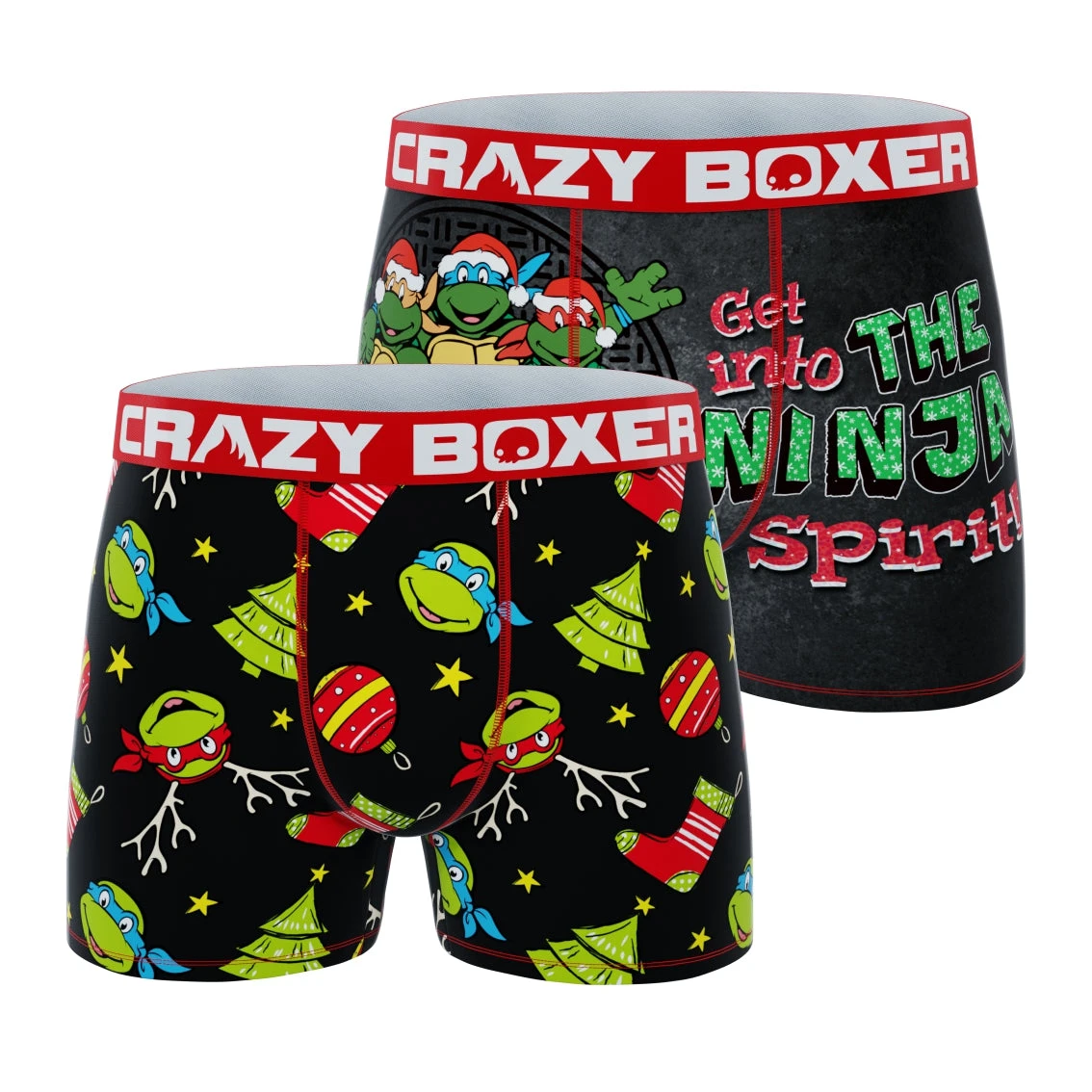 CRAZYBOXER Ninja Turtles Holidays Men's Boxer Briefs (2 Pack) 3 CRAZYBOXER Ninja Turtles Holidays Men's Boxer Briefs (2 Pack)