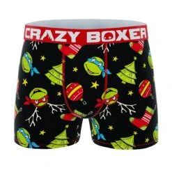 CRAZYBOXER Ninja Turtles Happy Holidays Men's Boxer Briefs (2 Pack) -Crazyboxer Sales Store CBTMNT01X2A4 5