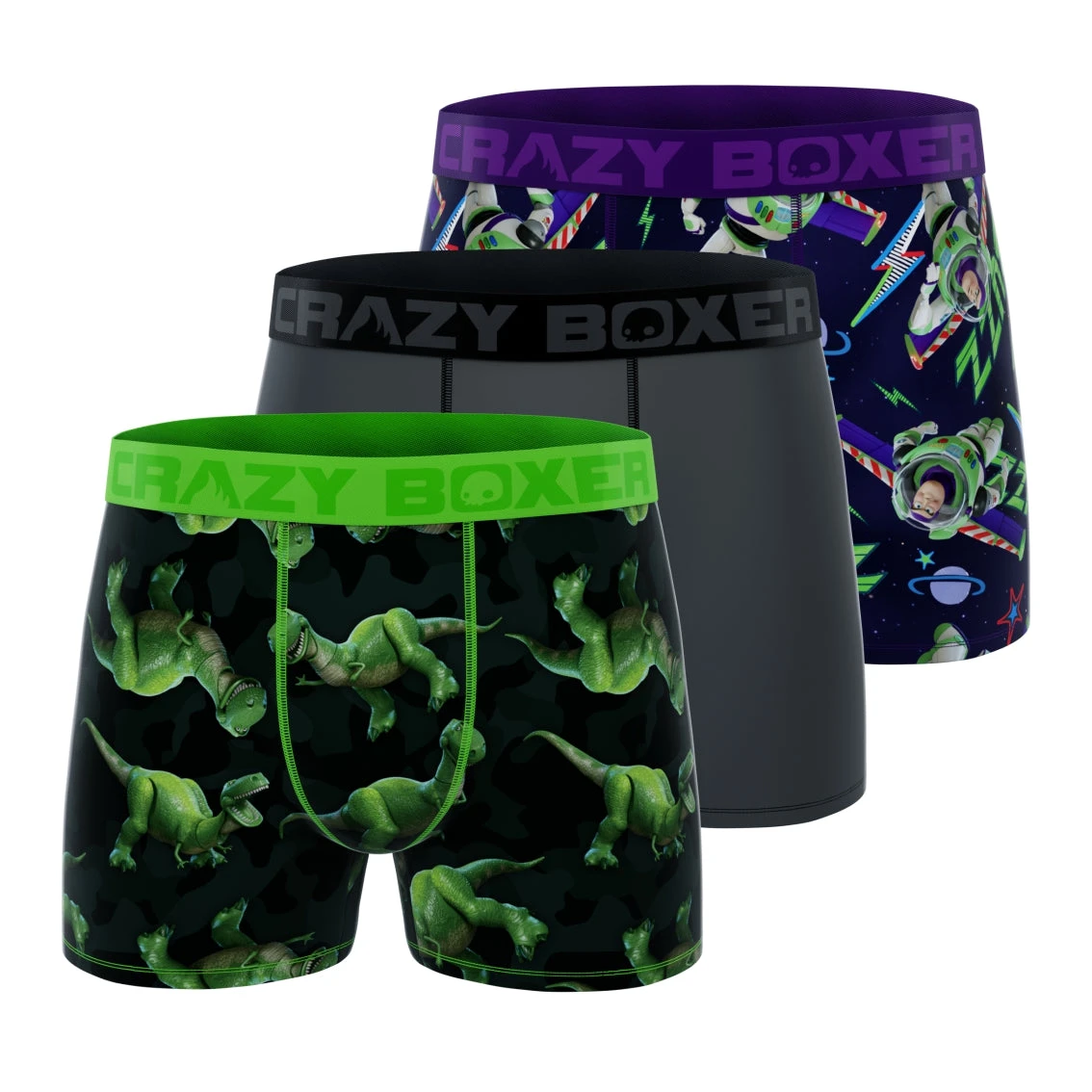 Men's Toy Story 3-Pack Rex & Lightning Buzz Boxer Briefs 3 Men's Toy Story 3-Pack Rex & Lightning Buzz Boxer Briefs