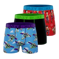 CRAZYBOXER TOY STORY Woody + Lighting Buzz Men's Boxer Briefs (3 Pack)